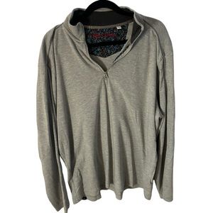 ROBERT GRAHAM MEN'S LIGHT‎ GRAY 1/4 ZIP PULLOVER SIZE 2XL